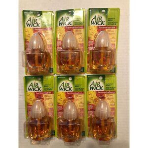 6 airwick scented oil refills harmonization amber & wild rose round cap